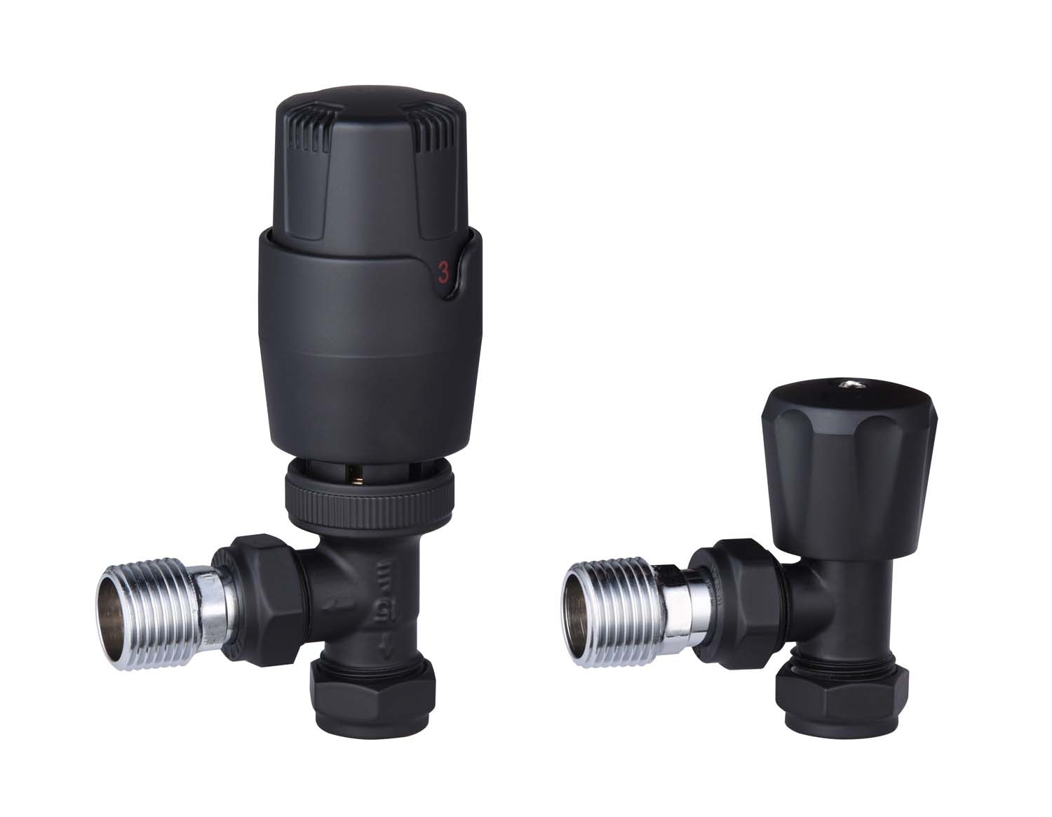 Premium Thermostatic Radiator Valves Straight & Angled Chrome Anthracite Gold