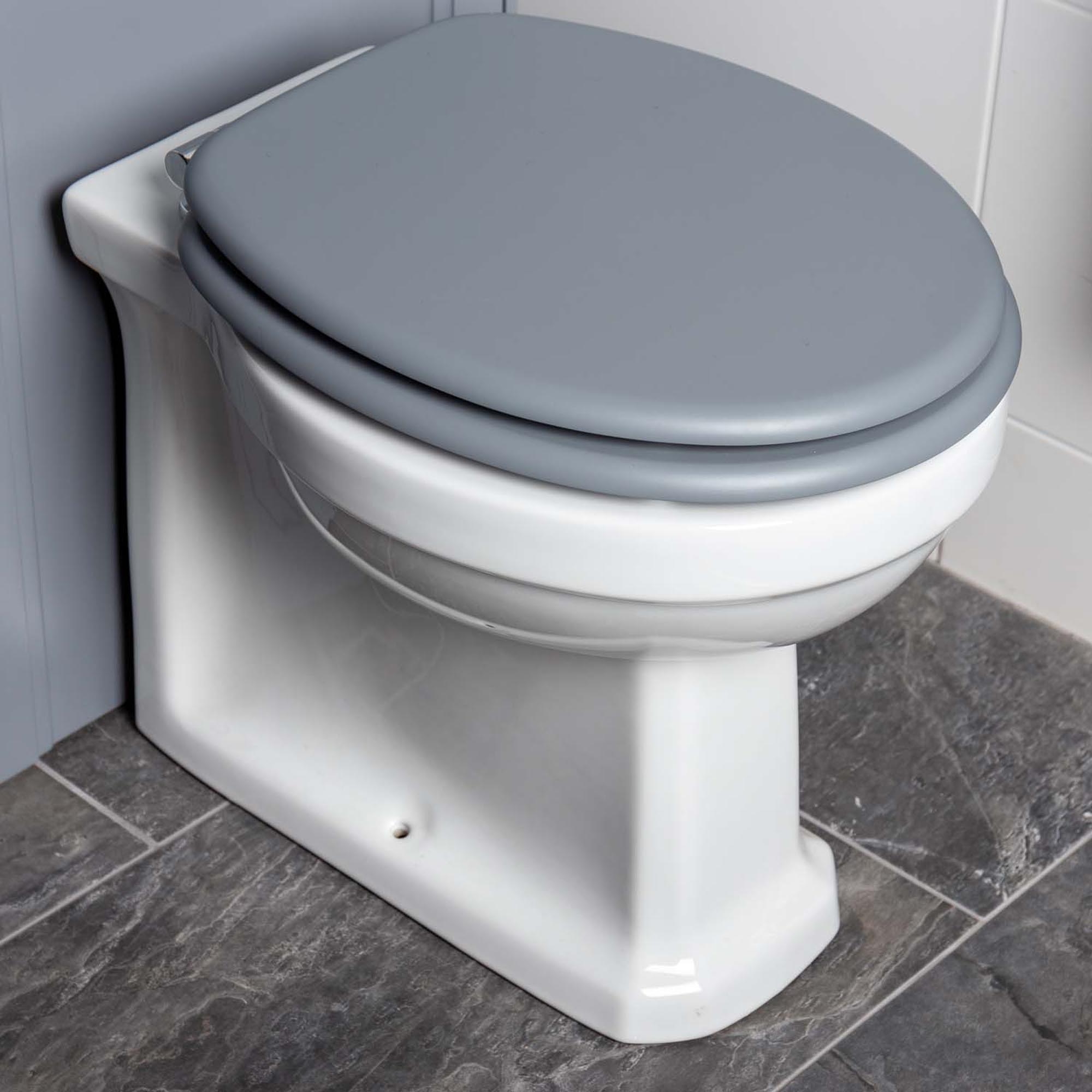 Universal Toilet Seat Soft Close Replacement Wooden Seat Black White Grey Oak - Picture 12 of 18