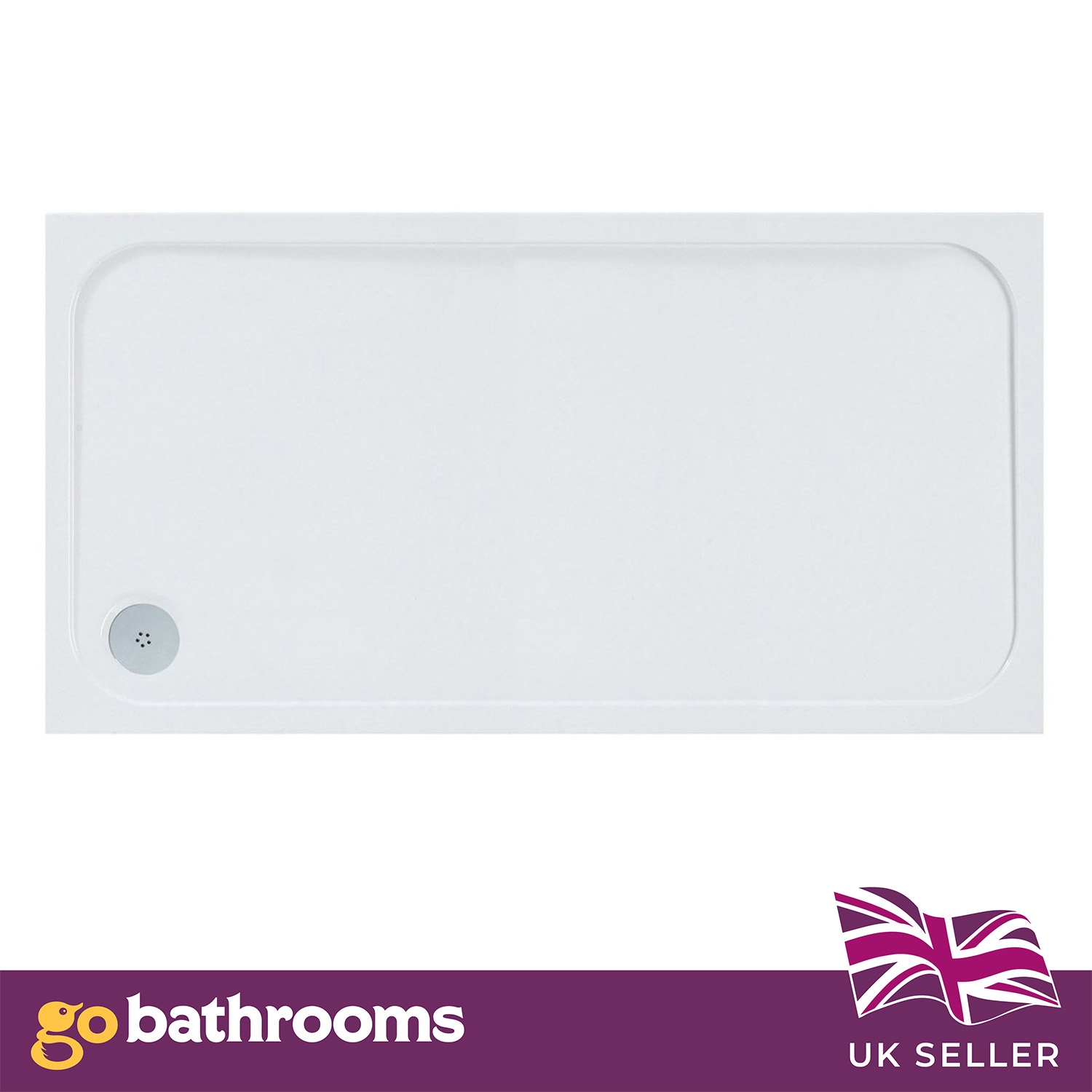 Slimline Rectangle Shower Tray Enclosure 40mm Low Profile Stone Resin | 42 Sizes - Picture 22 of 98