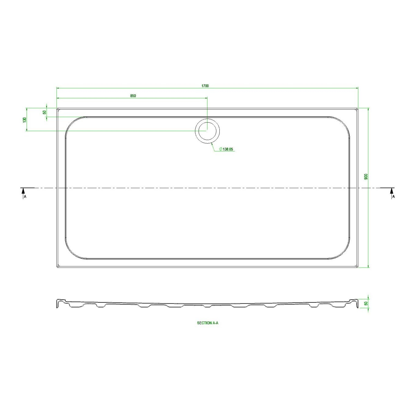 Slimline Rectangle Shower Tray Enclosure 40mm Low Profile Stone Resin | 42 Sizes - Picture 71 of 98
